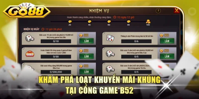 Khám phá loạt khuyến mãi khủng tại cổng game B52