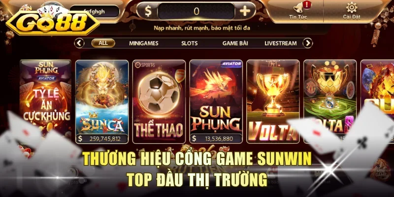 Thương hiệu cổng game SunWin top đầu thị trường